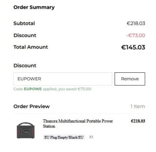 Thunora Power Station (ideaal voor bijv. vakantie/camping) voor €145 met code