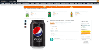 Refrigerante da Pepsi Black em Lata de 350ml - R$ 3,35