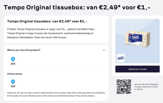 Tempo Original tissuebox + Tempo Light XXL tissuebox voor €1 dmv cashback