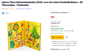 Lipton Thee Adventskalender 48 Theezakjes voor €7,50 bij Bol.com