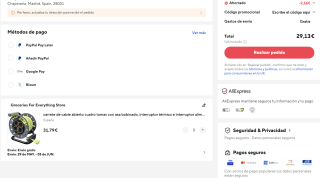 Carrete de cable abierto cuatro tomas 25 metros interruptor térmico por solo 29,13€