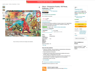Puzzle EDUCA 100 piezas de dinosaurios para niños a tan solo 2,25€