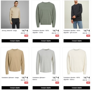 Rebajas hasta 75% descuento Jack & Jones ropa precios muy baratos