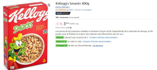 6 Paquetes de Kellogg's Smacks - Cereales de trigo inflado 450 gr por 14.24€