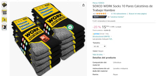 SOXCO 10 Pares Calcetines de Trabajo por 14,99€