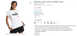 Puma Essentials Logo T-shirt voor meisjes voor €7,58 bij Amazon