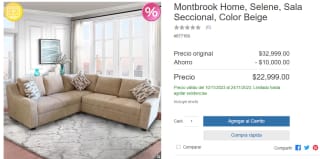 Sala Montbrook Home Selene Beige por $22,999 en Costco