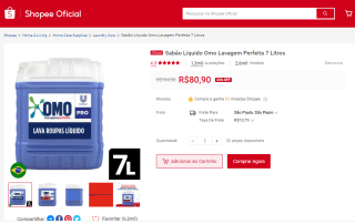 Sabão Líquido da Omo Lavagem Perfeita de 7 Litros - R$ 80,90