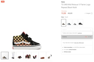 Kinderschoenen Vans maat 18 (TD SK8-Mid Reissue V Flame Logo Repeat Black Multi) voor €13,50