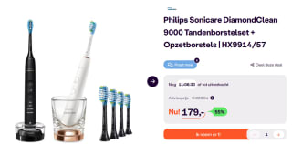 Philips Sonicare DiamondClean 9000 Tandenborstelset + Opzetborstels voor €179 bij iBOOD