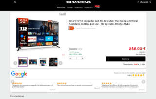 Televisión 50 pulgadas Led 4K por solo 269€