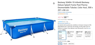 Piscina Desmontable Tubular Bestway, Azul, 300 x 201 x 66 cm, por 57,22€