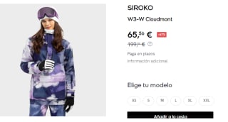 Chaqueta de Esqui para Mujer Siroko W3-W Cloudmont por 65.56€