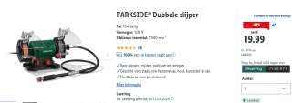 PARKSIDE Dubbele slijper met flexibele as voor €19,99 in de Lidl webshop