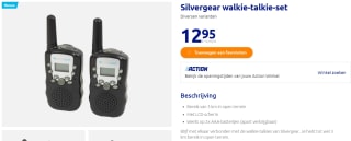 Silvergear walkie-talkie-set voor €12,99 bij de Action