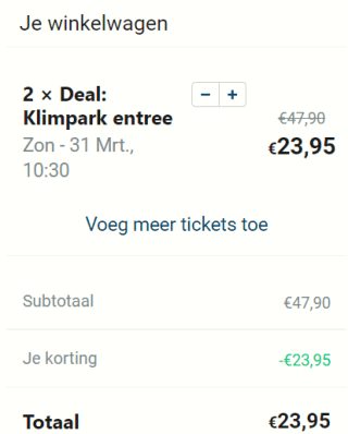 1+1 gratis op een Snowworld entree