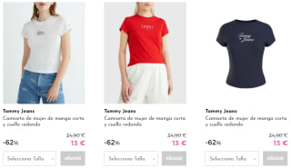 TOMMY JEANS - Camisetas para ellas por 13€