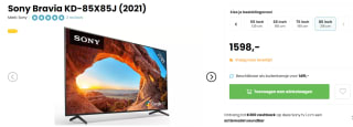 Sony BRAVIA KD-85X85J - 85 inch - 4K LED - 2021 voor €1.598bij Hellotv