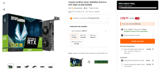 Tarjeta Gráfica Zotac Gaming GeForce RTX 3050 LP 6GB GDDR6 por 169,99€