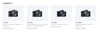 Tot €500 cashback op camera en lenzen bij Sony