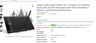 Tableta grafica Ugee M708 10" por 48.74€