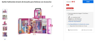 Barbie Fashionista Armario de ensueño 2.0 Maletín para gardar ropa de muñeca con +30 accesorios de moda por 49€