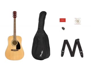Pack Guitarra Acústica Fender FA-115 Dreadnought Guitarra + funda + correa + púas + cuerdas + suscripción 3 meses Fender Play por solo 147€
