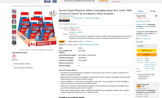 Limpia Máquinas Somat Aditivo Lavavajillas 4 unidades 1000ml por 9,52€
