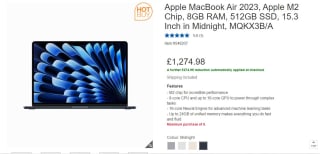 Apple MacBook Air 2023 with Apple M2 Chip: £1274.98