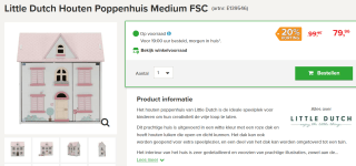 Little Dutch Houten Poppenhuis voor €79,96 bij Baby dump