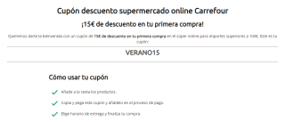 15€ descuento en tu compra en Carrefour Online