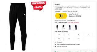 PUMA Liga Training Pants PRO Heren Trainingsbroek voor €7,77 bij Sport Korting