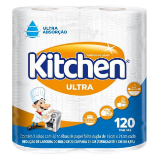 Papel Toalha da Kitchen Ultra de 120 Folhas - R$ 5,51