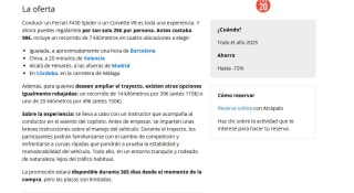 Piloto por un día: conducción Ferrari o Corvette desde 25€