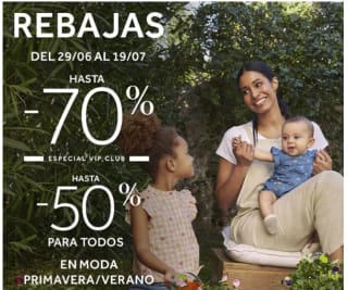 50% para todos o 70% para miembros Vip Club de Prenatal.
