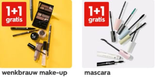 1+1 gratis op alle mascara's & wenkbrauw make-up bij Hema