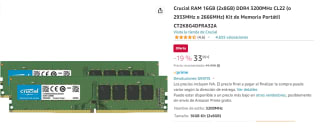 Memoria Crucial RAM CT2K8G4DFRA32A 16GB Kit (2x8GB) por 31,999€