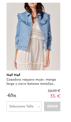 Recopilación de ropa marca Naf Naf desde 4€