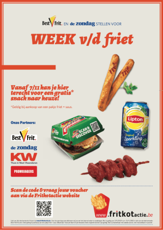 Gratis snack tijdens week van de friet met deze Fritkotactie in België