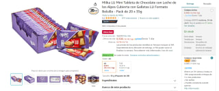 Pack de 20 x 35g Milka LU Mini Tableta de Chocolate por 8.08€