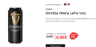 Cerveza negra Guinness 440ml por 0.85€
