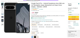 Google Pixel 8 Pro 12GB 128GB por 805,89€