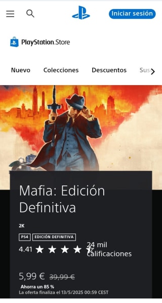 Mafia: Edición Definitiva por 5,99€.