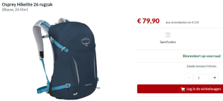 Osprey Hikelite 26 L rugzak voor €79,90 bij Alternate
