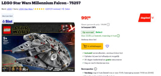 LEGO Star Wars Millennium Falcon voor €99,99 bij bol