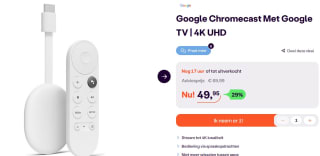 Google Chromecast Met Google TV 4K UHD voor €49,95 bij Ibood