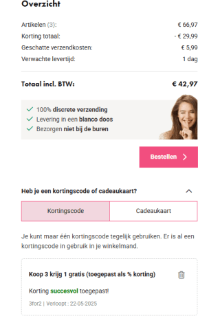 2 + 1 gratis op diverse geselecteerde artikelen dmv code bij EasyToys