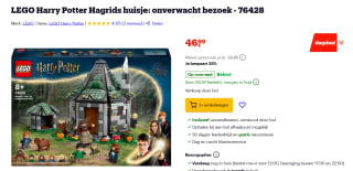 LEGO Harry Potter Hagrids huisje 76428 voor €46,99 bij Bol.com
