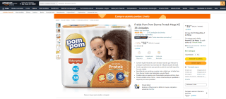 Fralda da Pom Pom Protek Mega XG de 38 uni - R$ 35,90