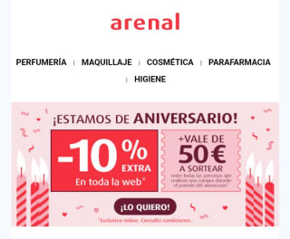 10% descuento desde Arenal